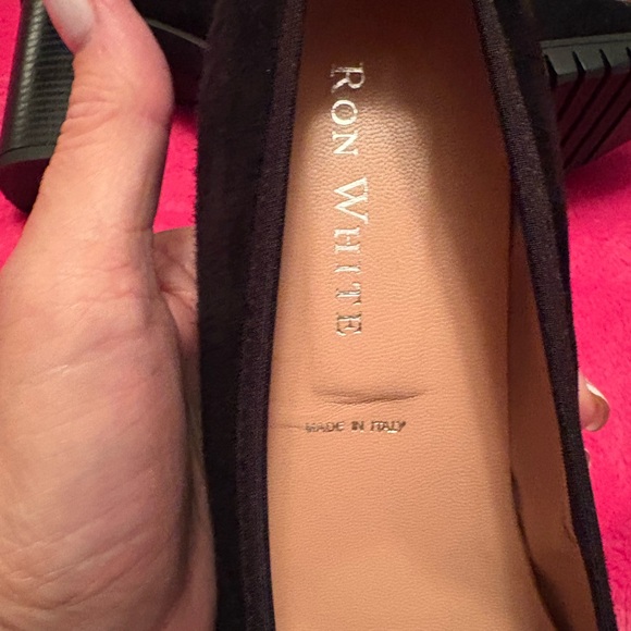 Ron White Elegant Black suede Women's shoes with rhinestone buckle. - Picture 6 of 10